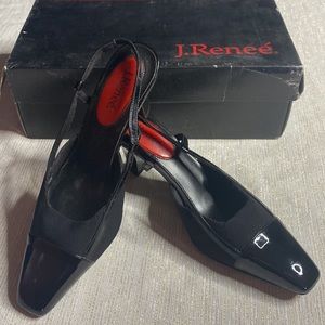 J. Renee KENISHA women’s slingback heels shoes size 5 1/2 black color